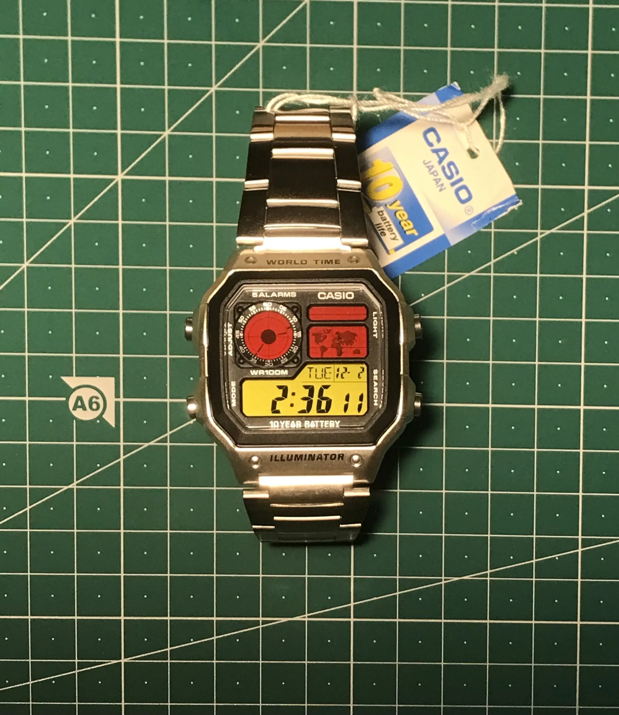 Casio AE-1200 (Royale) Red yellow filter front view